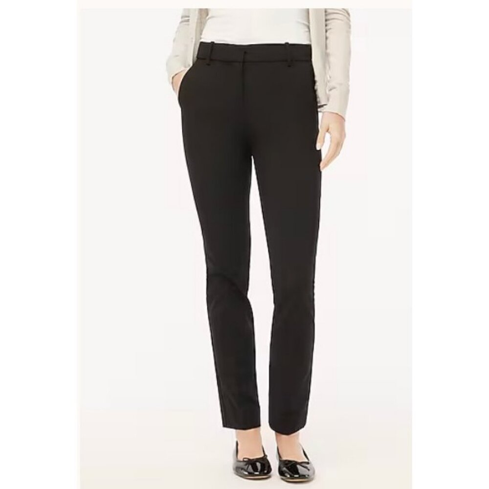 J.Crew $98 Petite slim-fit full-length trouser pant Black Size P0 CB288